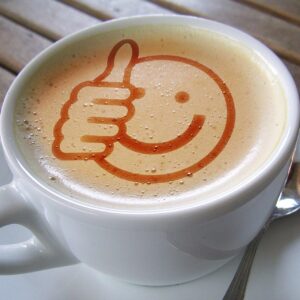 cup of coffee with smile