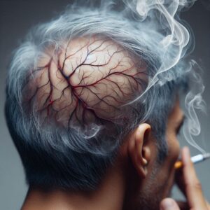 decreased hair health caused by smoking