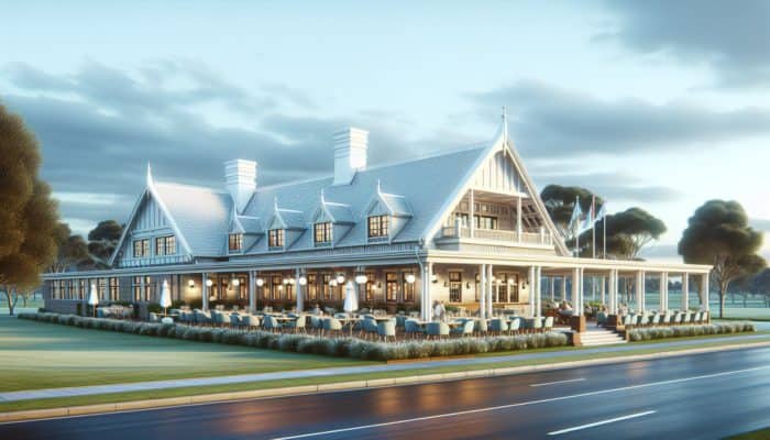 Modernized Amanzimtoti Country Club featuring sleek upgrades that blend contemporary and historical elements, showcasing revamped dining and event areas.