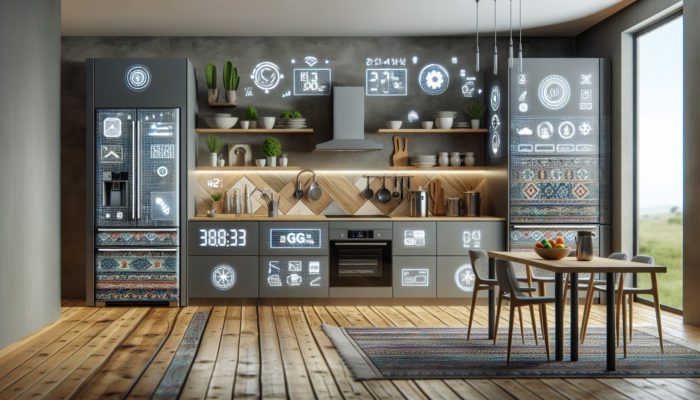 Modern kitchen showcasing sleek, energy-efficient appliances and eco-friendly technology integrated into a South African home.
